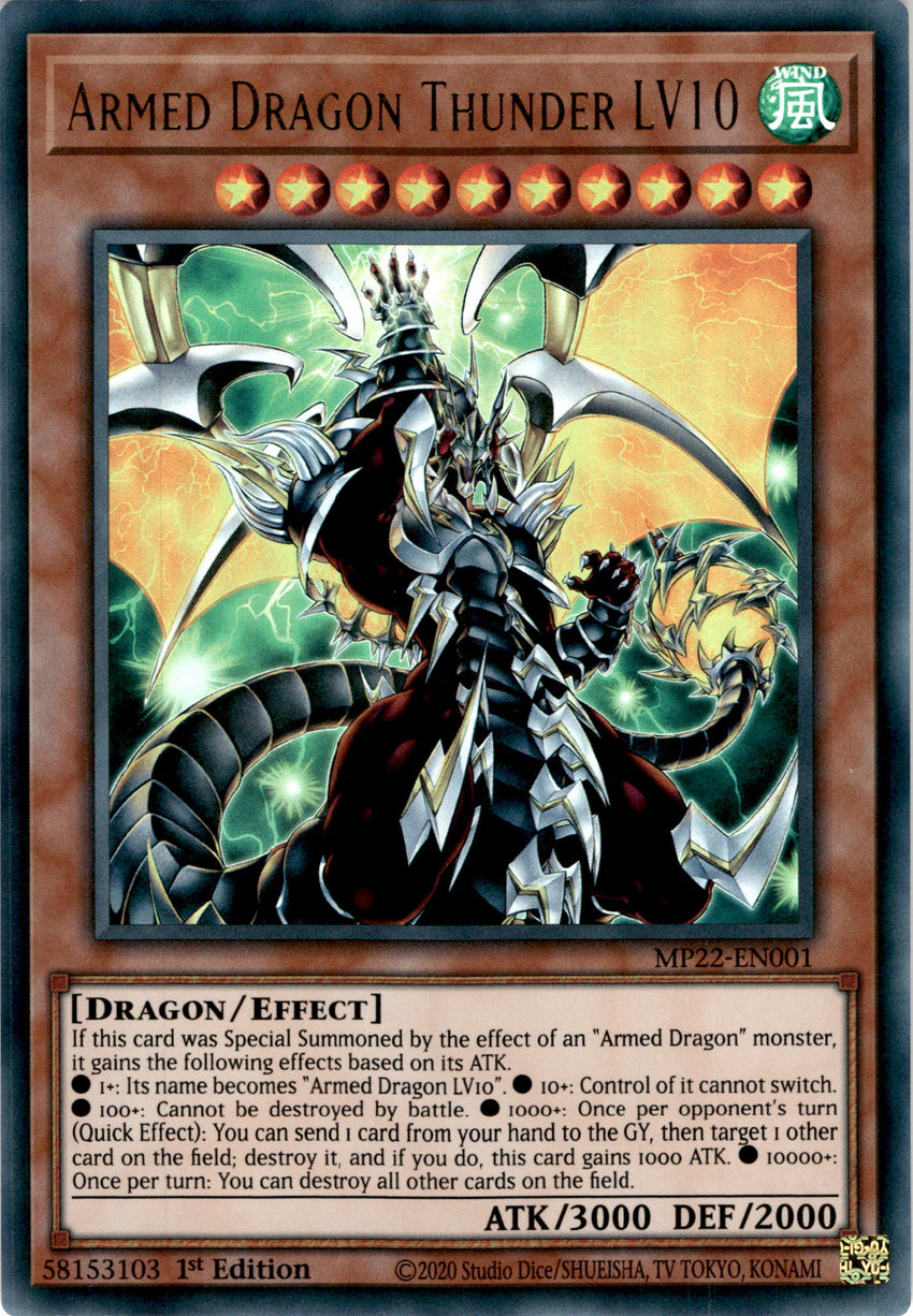 Armed Dragon Thunder LV10 - MP22-EN001 - Ultra Rare 1st Edition