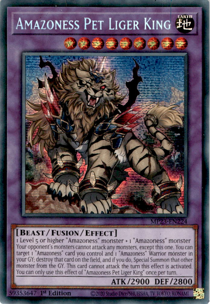 Amazoness Pet Liger King - Mp23-en224 - Secret Rare 1st Edition Cherry Collectables Amazoness Pet Liger King - Mp23-en224 - Secret Rare 1st Edition Cherry Collectables