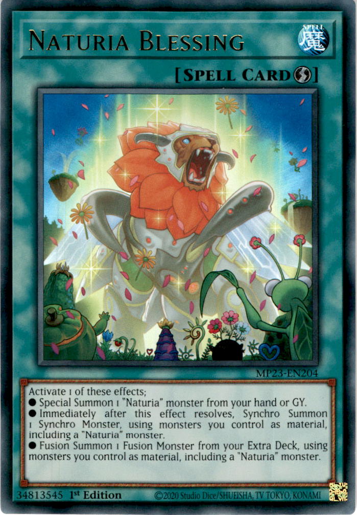 Naturia Blessing - Mp23-en204 - Ultra Rare 1st Edition Cherry Collectables Naturia Blessing - Mp23-en204 - Ultra Rare 1st Edition Cherry Collectables
