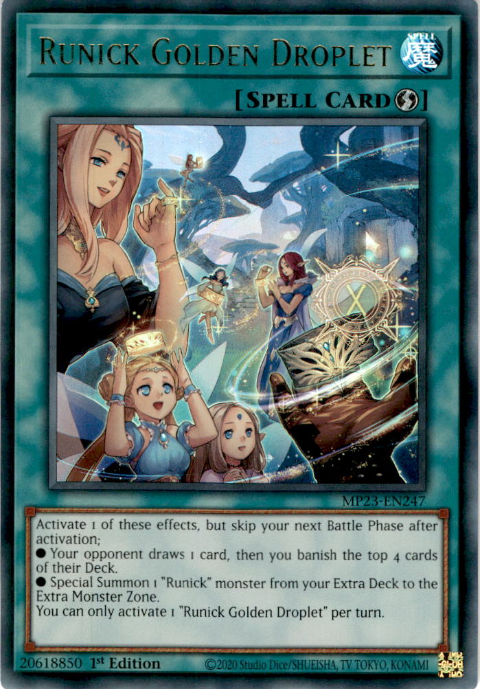 Runick Golden Droplet - MP23-EN247 - Ultra Rare 1st Edition