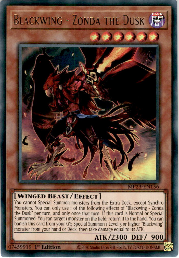 Blackwing - Zonda the Dusk - MP23-EN156 - Ultra Rare 1st Edition