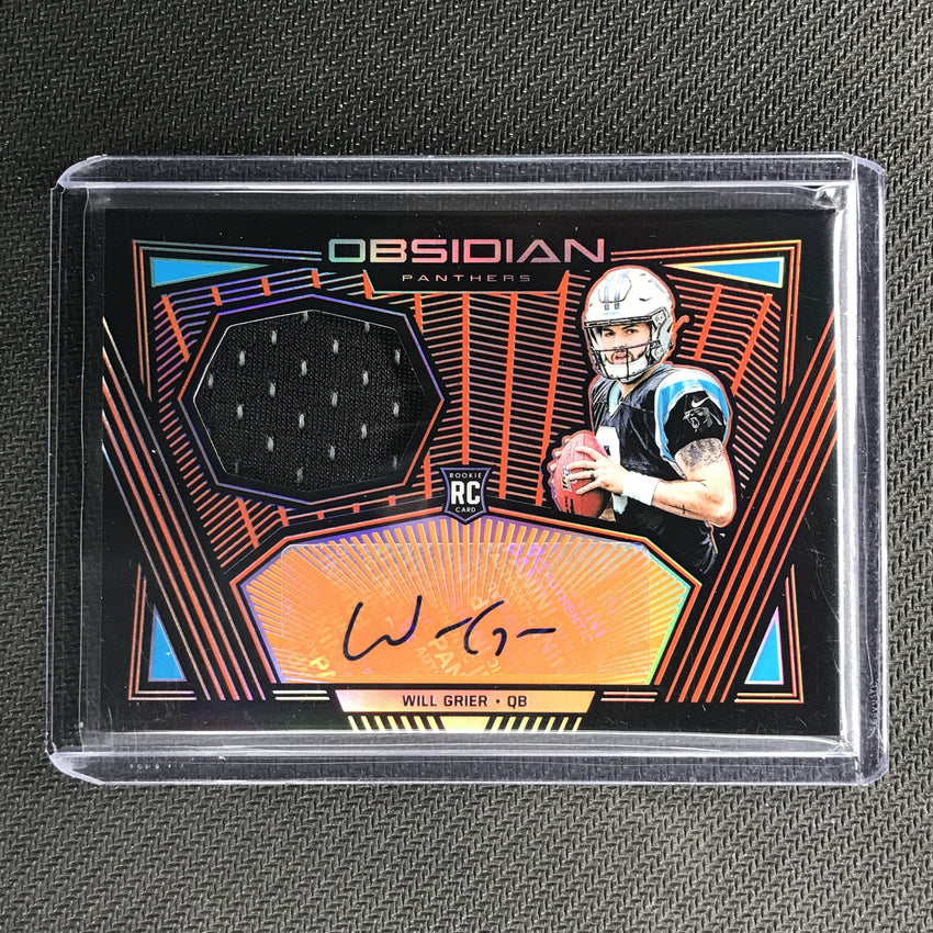 2019 Obsidian WILL GRIER Rookie Patch Auto Orange 10/75-Cherry Collectables