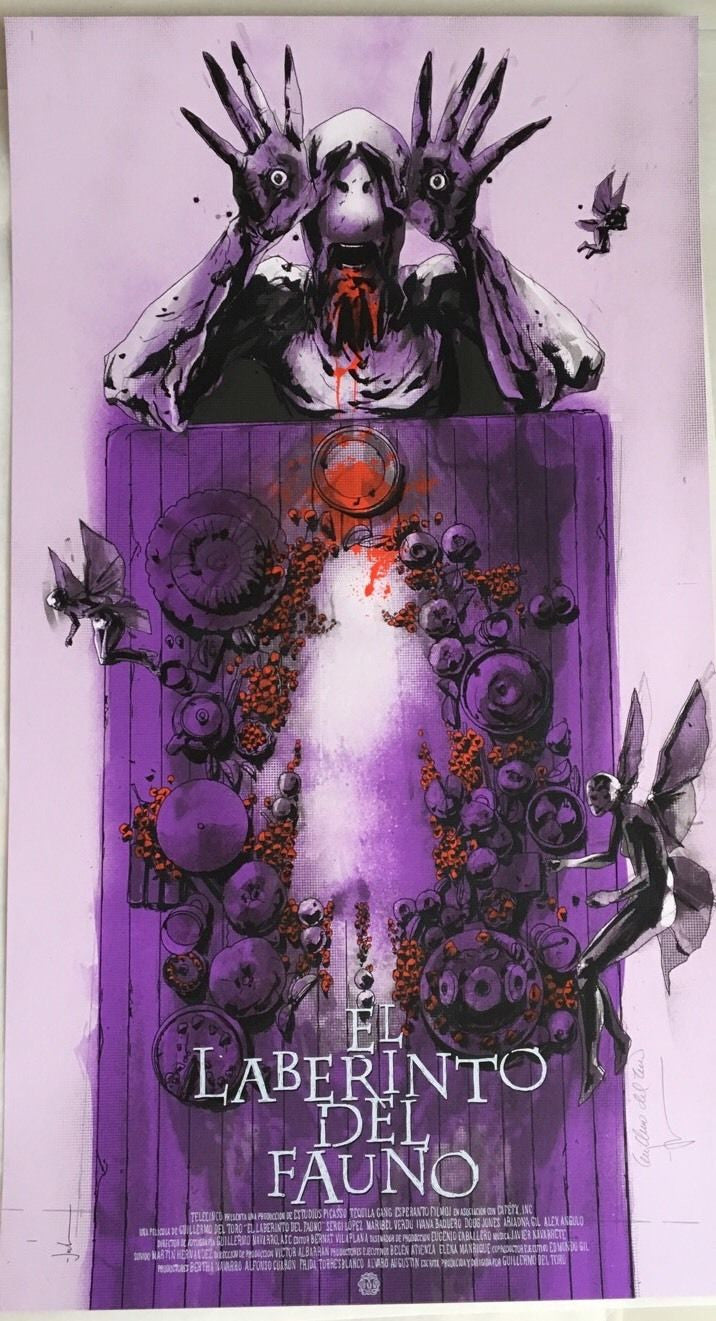 Pan's Labyrinth SDCC Exclusive Mondo Print Variant Signed Del Toro & Jock /175-Cherry Collectables