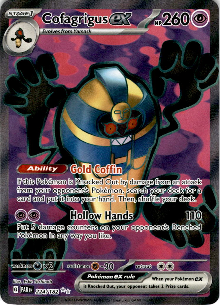 FULL ART Cofagrigus ex - 224/182 - Ultra Rare Paradox Rift