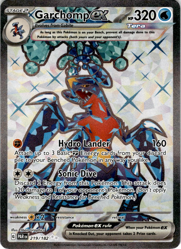 FULL ART Garchomp ex - 219/182 - Ultra Rare Paradox Rift