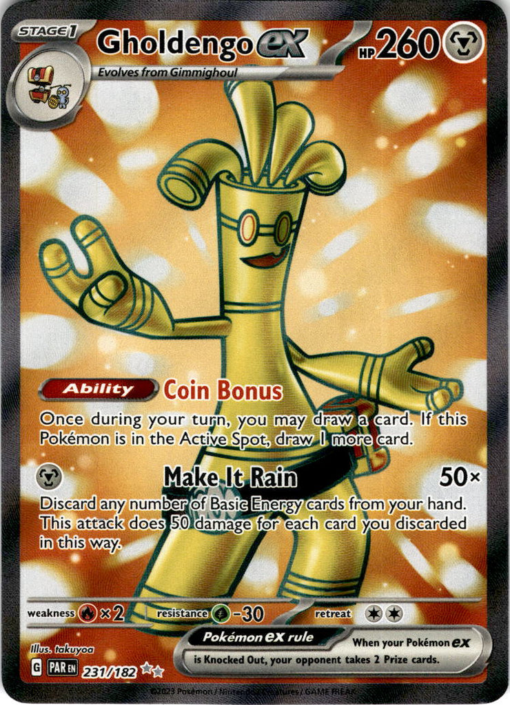 Pokémon TCG Gholdengo EX 231/182 Full Art Ultra Rare Holo 2023 Paradox