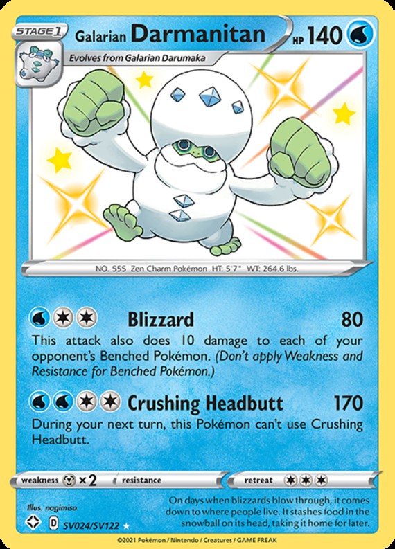 Galarian Darmanitan - SV24/SV122 - Shiny Rare Shining Fates-Cherry Collectables