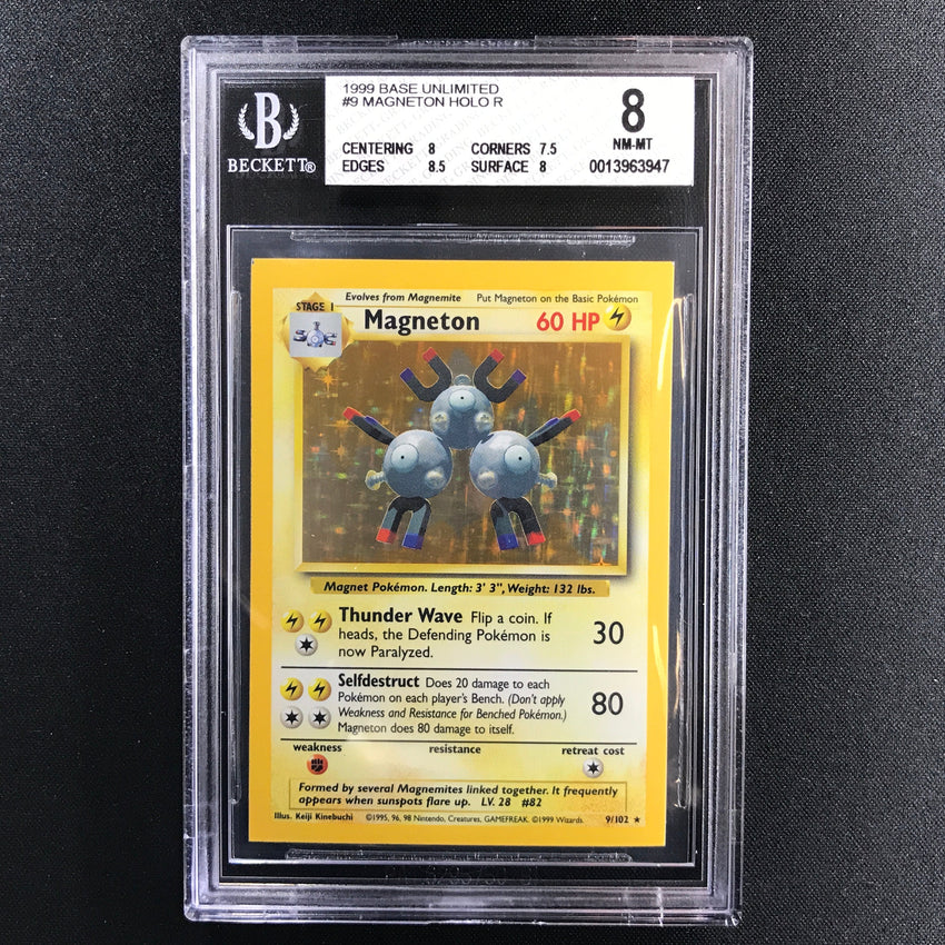 BGS 8 Magneton - 9/102 - Holo Rare Base Set Unlimited Square Cut 947