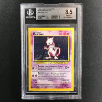 BGS 8.5 Mewtwo - 10/102 - Holo Rare Base Set Unlimited Square Cut 481