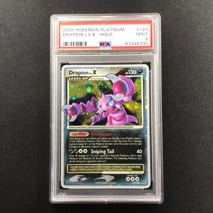 PSA 9 Drapion LV.X - 123/127 - Holo Rare Platinum Base Set 330
