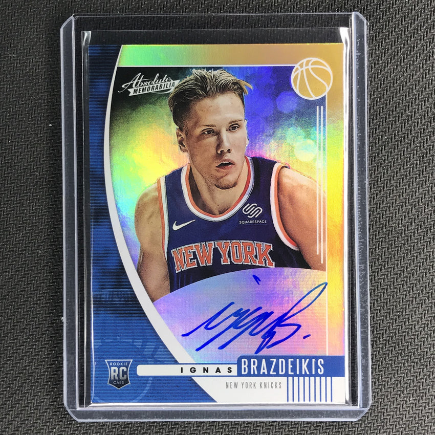 2019-20 Absolute IGNAS BRAZDEIKIS Rookie Auto Gold #IGB ON CARD-Cherry Collectables