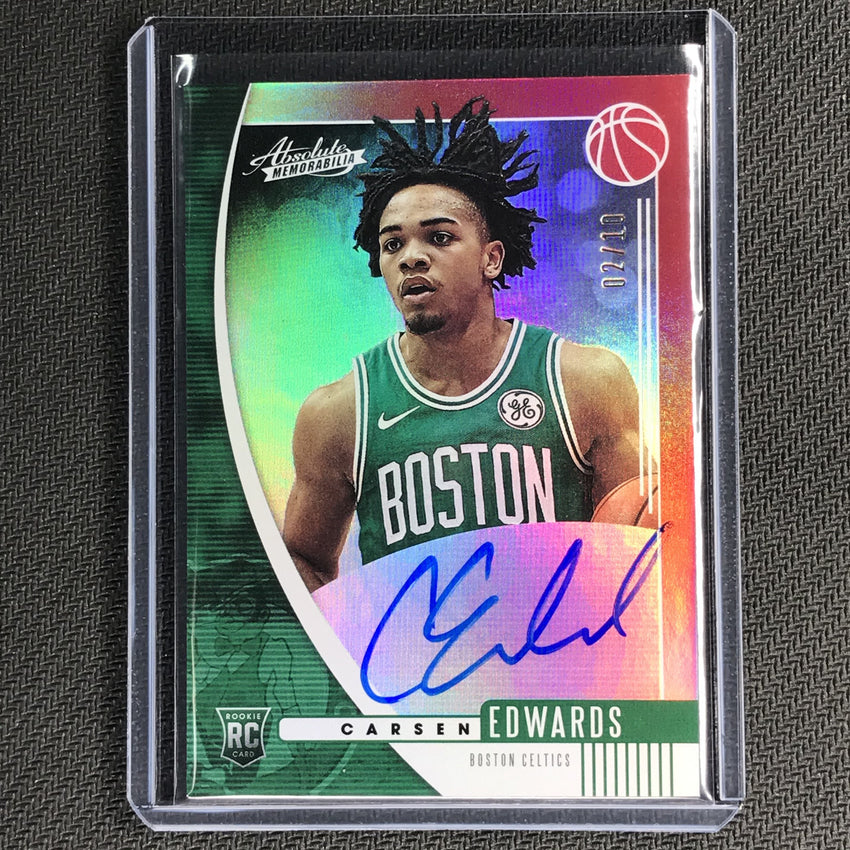 2019-20 Absolute CARSEN EDWARDS Rookie Auto Red 2/10 ON CARD-Cherry Collectables