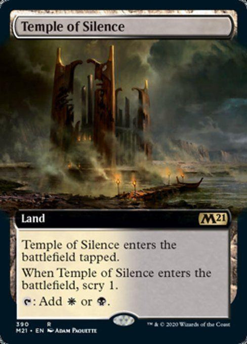 FOIL EXTENDED ART - Temple of Silence 390 - Core Set 2021-Cherry Collectables
