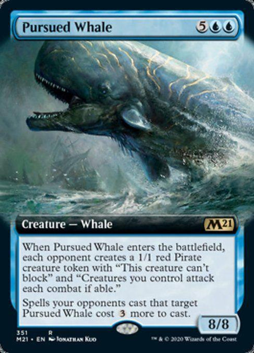 FOIL EXTENDED ART - Pursued Whale 351 - Core Set 2021-Cherry Collectables