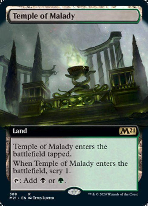 FOIL EXTENDED ART - Temple of Malady 388 - Core Set 2021-Cherry Collectables