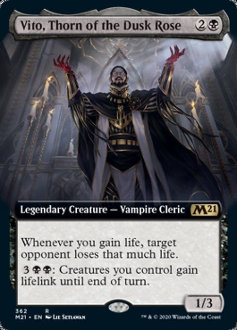 FOIL EXTENDED ART - Vito, Thorn of the Dusk Rose 362 - Core Set 2021-Cherry Collectables