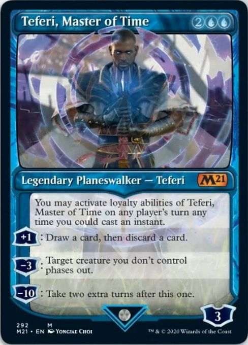 FOIL SHOWCASE - Teferi, Master of Time 292 - Core Set 2021-Cherry Collectables
