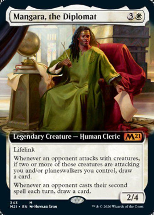 FOIL EXTENDED ART - Mangara, the Diplomat 343 - Core Set 2021-Cherry Collectables