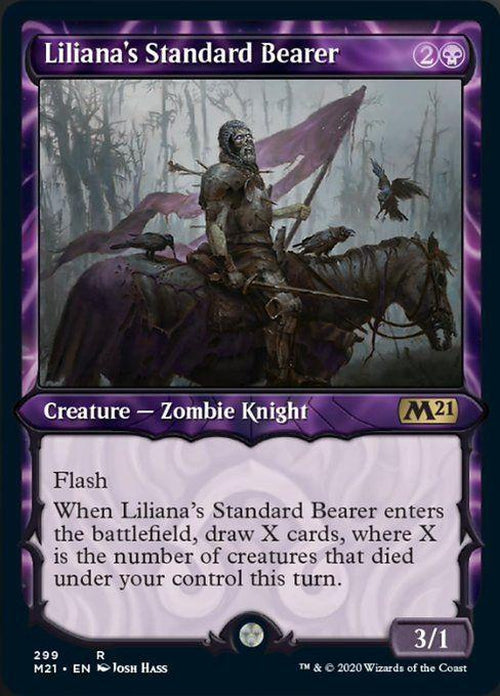 FOIL SHOWCASE - Liliana's Standard Bearer 299 - Core Set 2021-Cherry Collectables