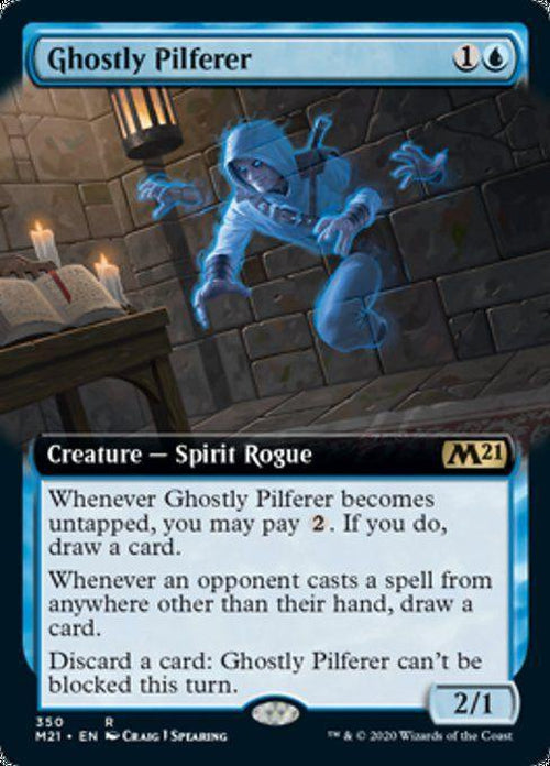 FOIL EXTENDED ART - Ghostly Pilferer 350 - Core Set 2021-Cherry Collectables