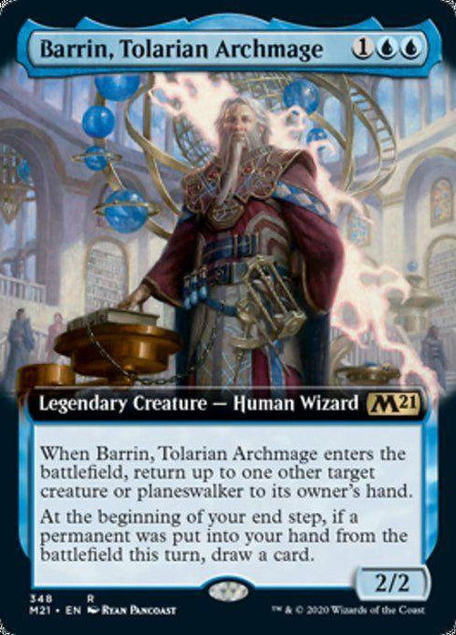 FOIL EXTENDED ART - Barrin, Tolarian Archmage 348 - Core Set 2021-Cherry Collectables