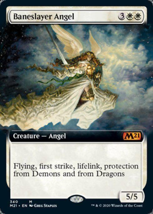FOIL EXTENDED ART - Baneslayer Angel 340 - Core Set 2021-Cherry Collectables