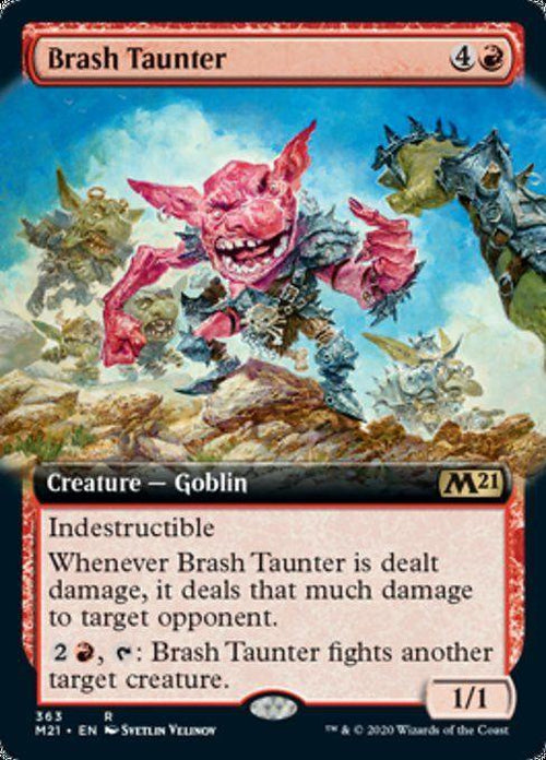 FOIL EXTENDED ART - Brash Taunter 363 - Core Set 2021-Cherry Collectables