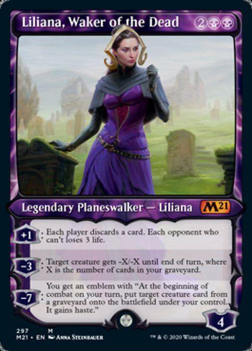 FOIL SHOWCASE - Liliana, Waker of the Dead 297 - Core Set 2021-Cherry Collectables