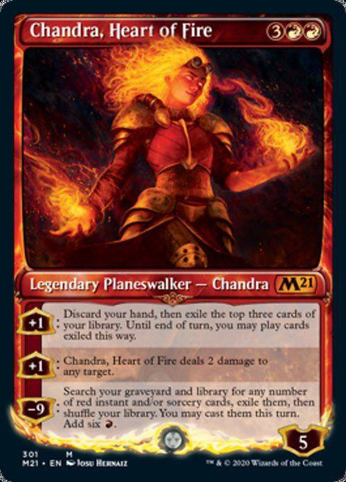 FOIL SHOWCASE - Chandra, Heart of Fire 301 - Core Set 2021-Cherry Collectables
