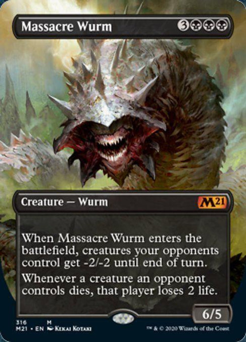FOIL BORDERLESS - Massacre Wurm 316 - Core Set 2021-Cherry Collectables