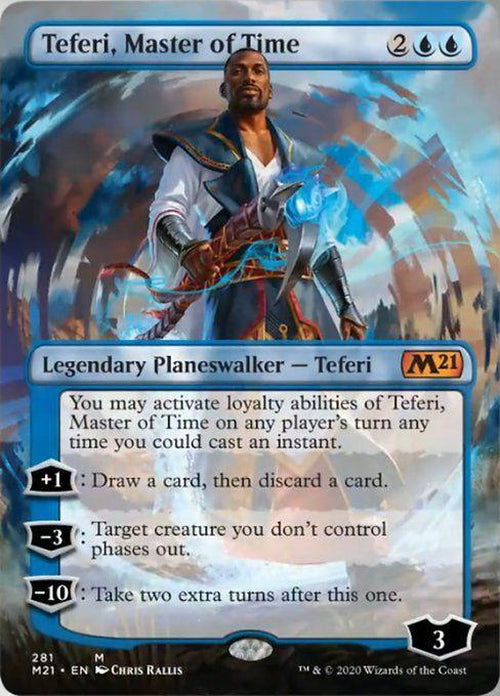 FOIL BORDERLESS - Teferi, Master of Time 281 - Core Set 2021-Cherry Collectables