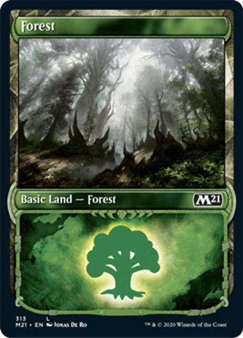 FOIL SHOWCASE - Forest 313 - Core Set 2021-Cherry Collectables