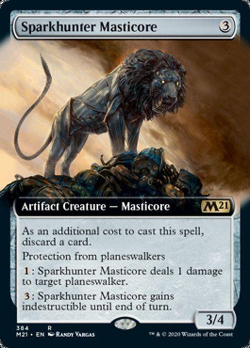 EXTENDED ART - Sparkhunter Masticore 384 - Core Set 2021-Cherry Collectables