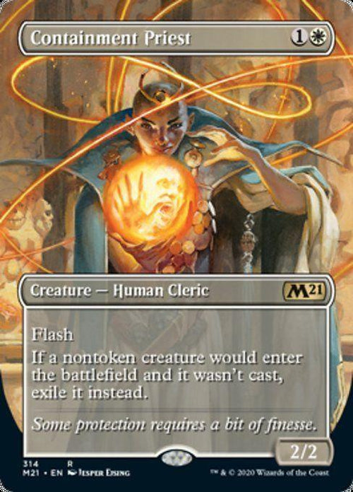 FOIL BORDERLESS - Containment Priest 314 - Core Set 2021-Cherry Collectables