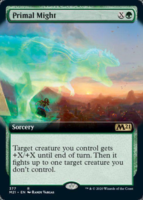 FOIL EXTENDED ART - Primal Might 377 - Core Set 2021-Cherry Collectables