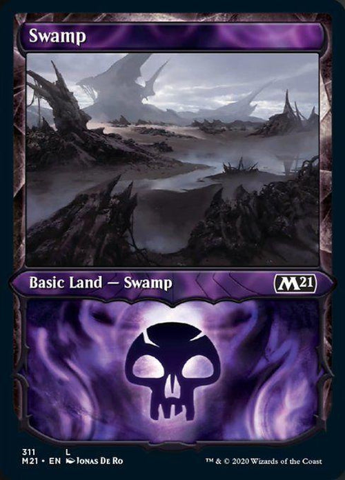 FOIL SHOWCASE - Swamp 311 - Core Set 2021-Cherry Collectables