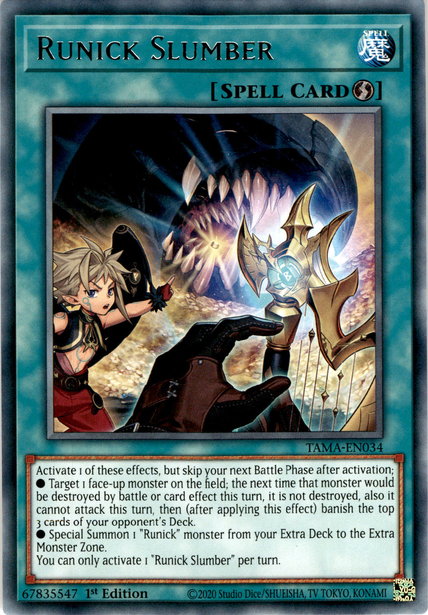 Runick Slumber - TAMA-EN034 - Rare 1st Edition