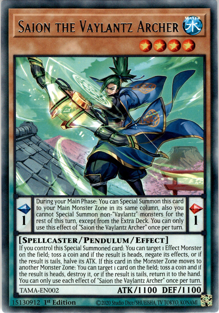 Saion the Vaylantz Archer - TAMA-EN002 - Rare 1st Edition