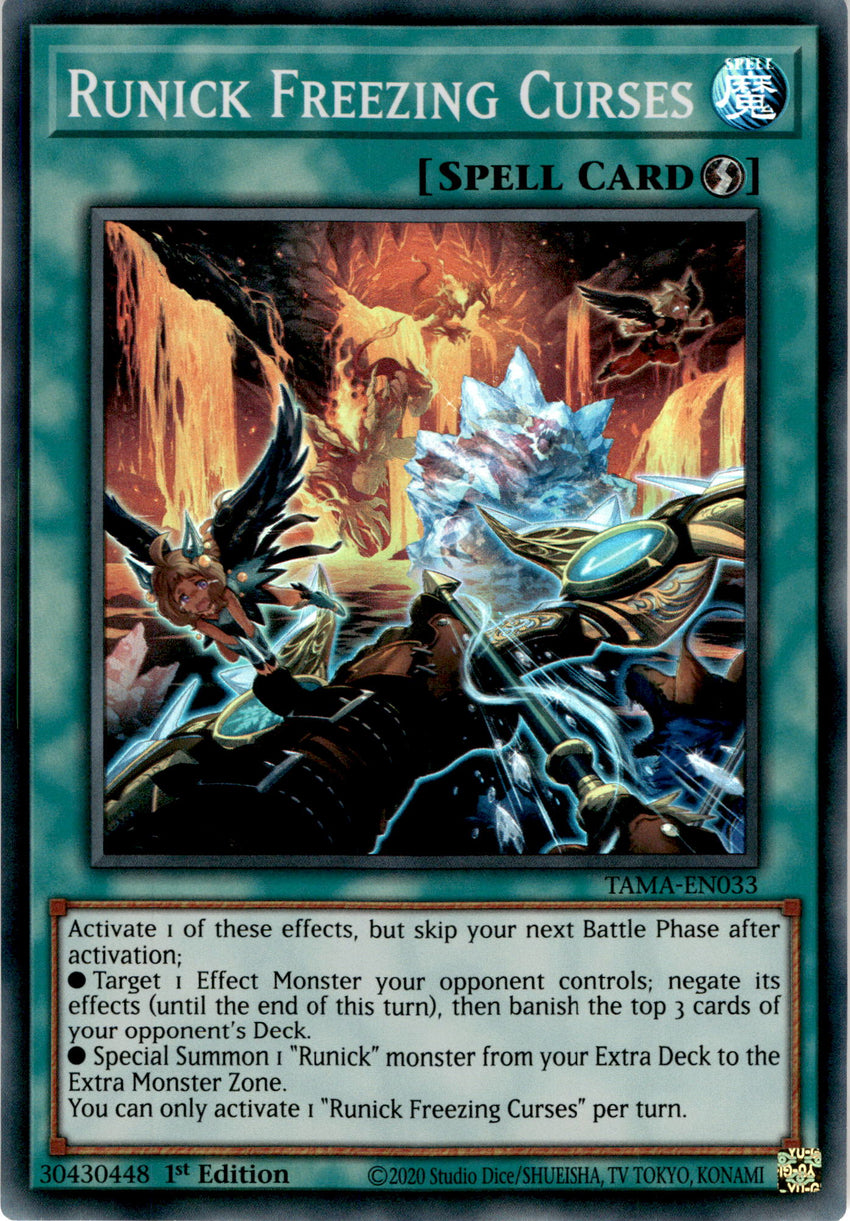 Runick Freezing Curses - TAMA-EN033 - Super Rare 1st Edition