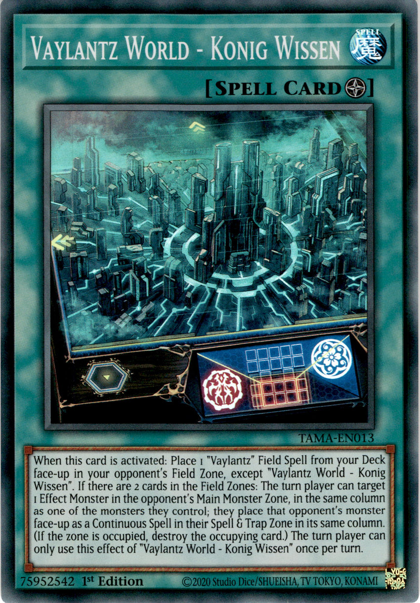 Vaylantz World - Konig Wissen - TAMA-EN013 - Super Rare 1st Edition
