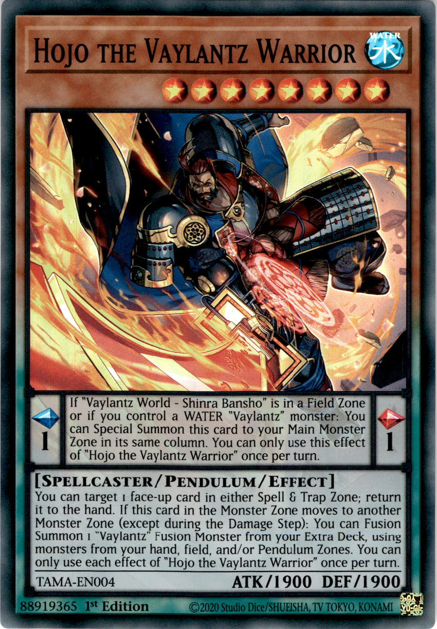 Hojo the Vaylantz Warrior - TAMA-EN004 - Super Rare 1st Edition