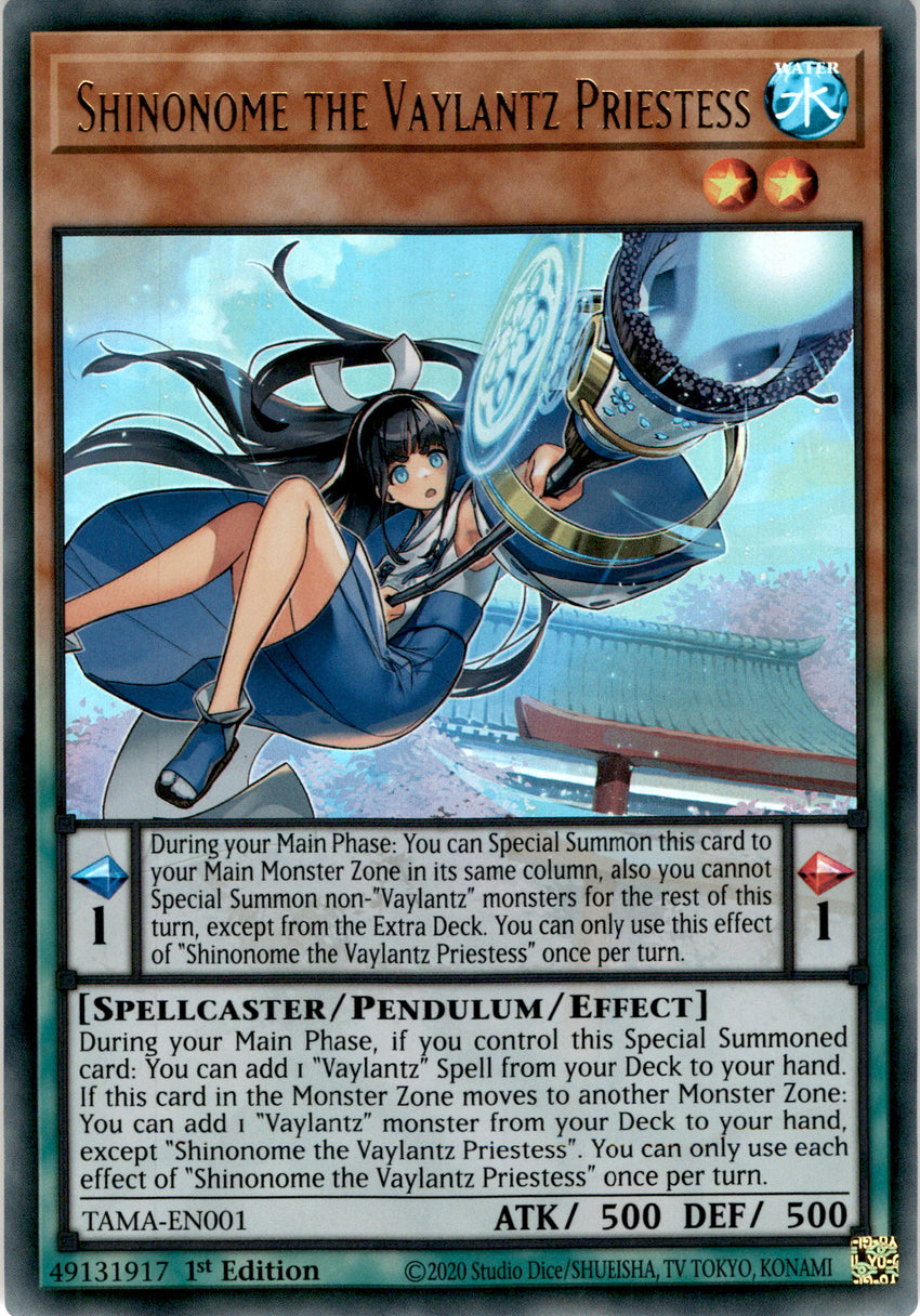Shinonome the Vaylantz Priestess - TAMA-EN001 - Ultra Rare 1st Edition