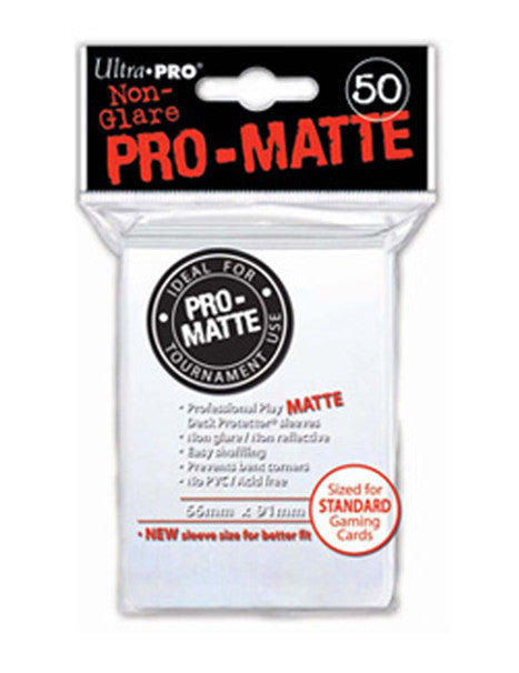 Ultra PRO - White Standard - Pro-Matte Deck Protector® Sleeves 50ct-Cherry Collectables