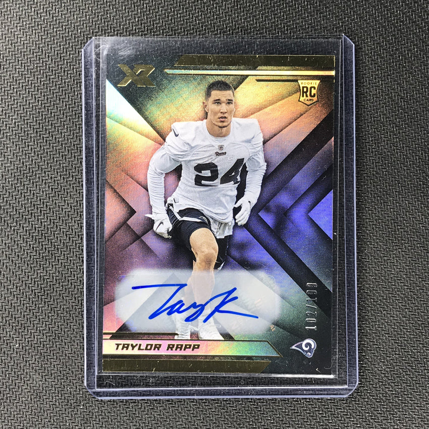 2019 XR TAYLOR RAPP Rookie Auto 102/199-Cherry Collectables
