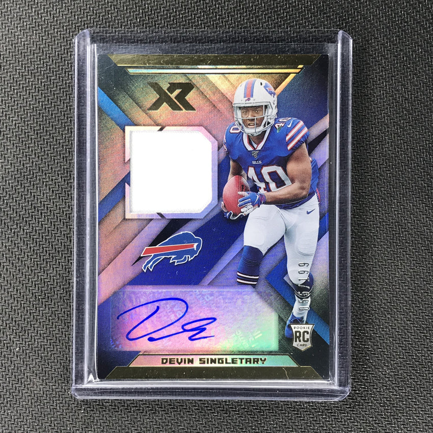 2019 XR DEVIN SINGLETARY Rookie Jersey Auto 56/199-Cherry Collectables