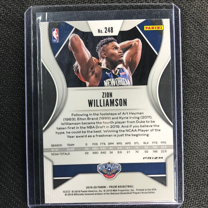 2019-20 Prizm ZION WILLIAMSON Blue Yellow Green Rookie Prizm # 248-Cherry Collectables